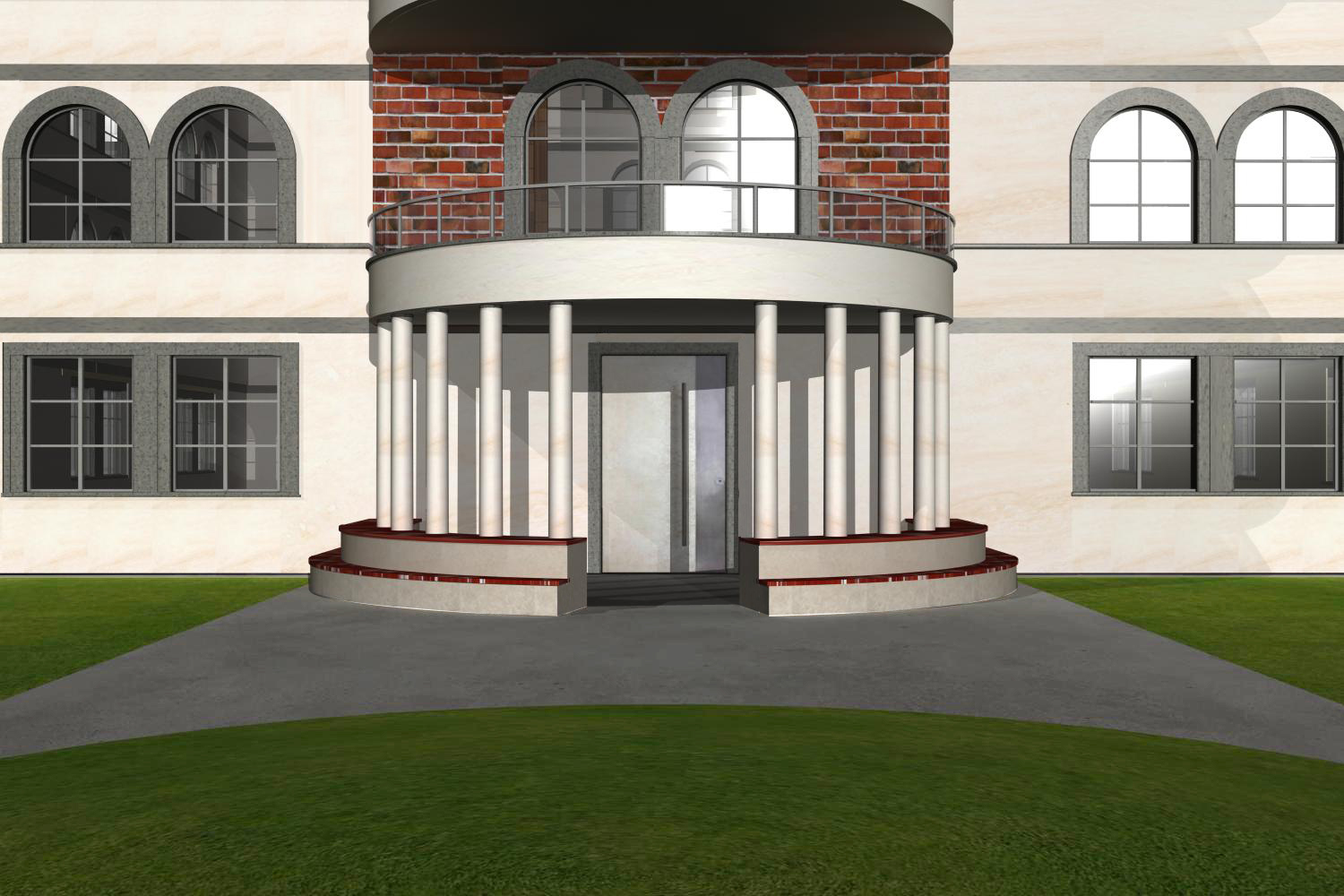 Progetto palazzina per residenze con elementi in stile tradizionale