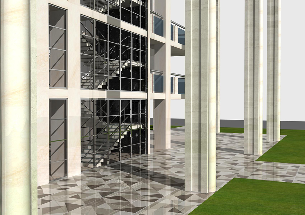 Design modern buildings with residences, offices and shops