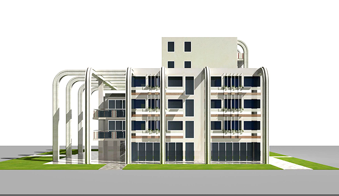 Design modern buildings with residences, offices and shops
