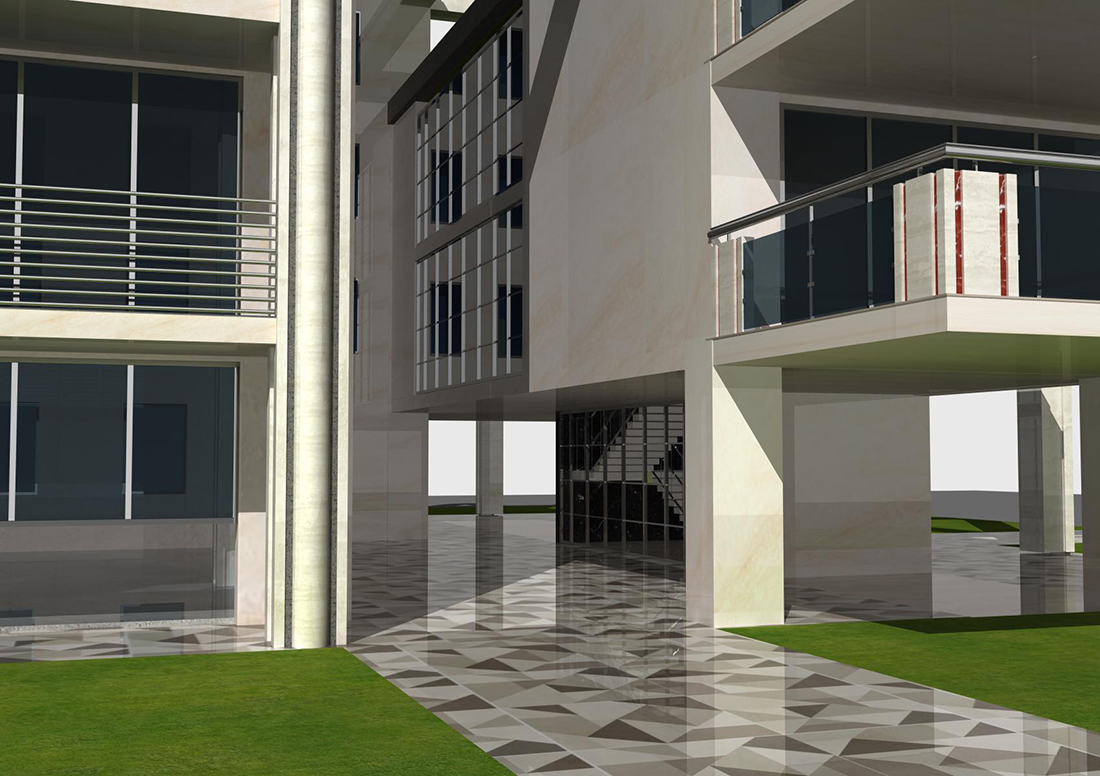 Design modern buildings with residences, offices and shops