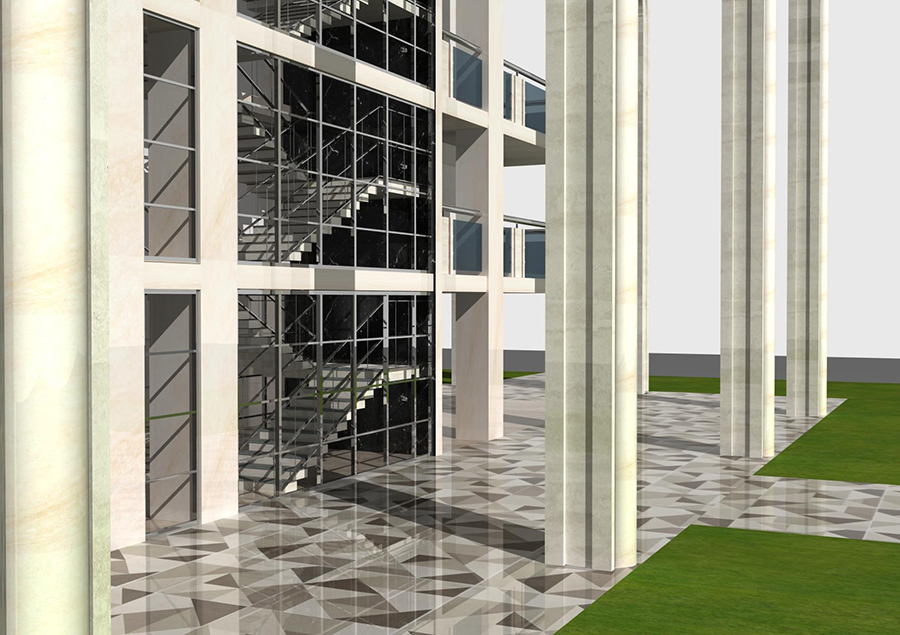Design modern buildings with residences, offices and shops