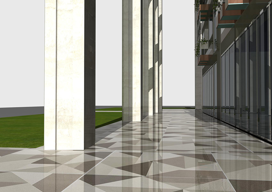Design modern buildings with residences, offices and shops