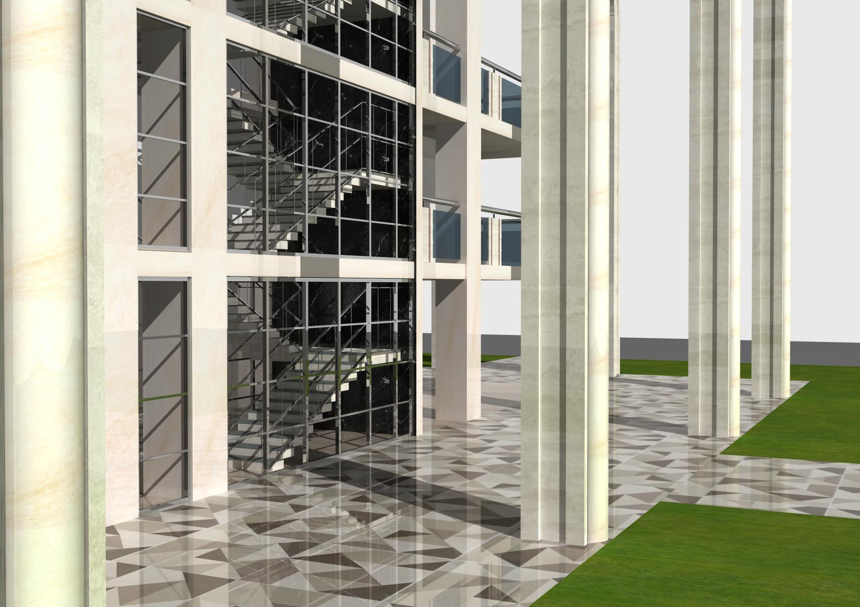 Progetto palazzine moderne con residenze, uffici e negozi.