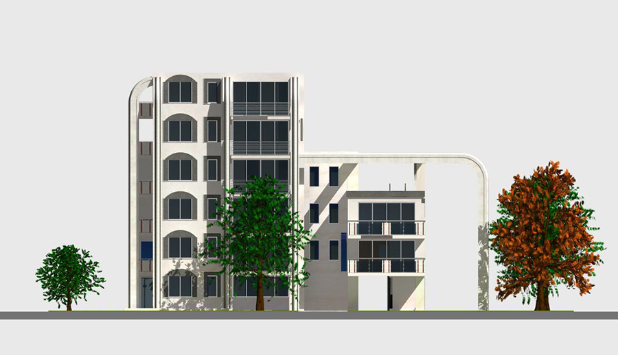 Design modern buildings with residences, offices and shops