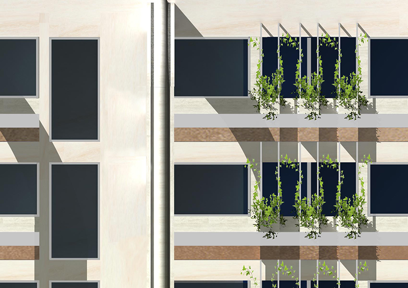 Design modern buildings with residences, offices and shops - details