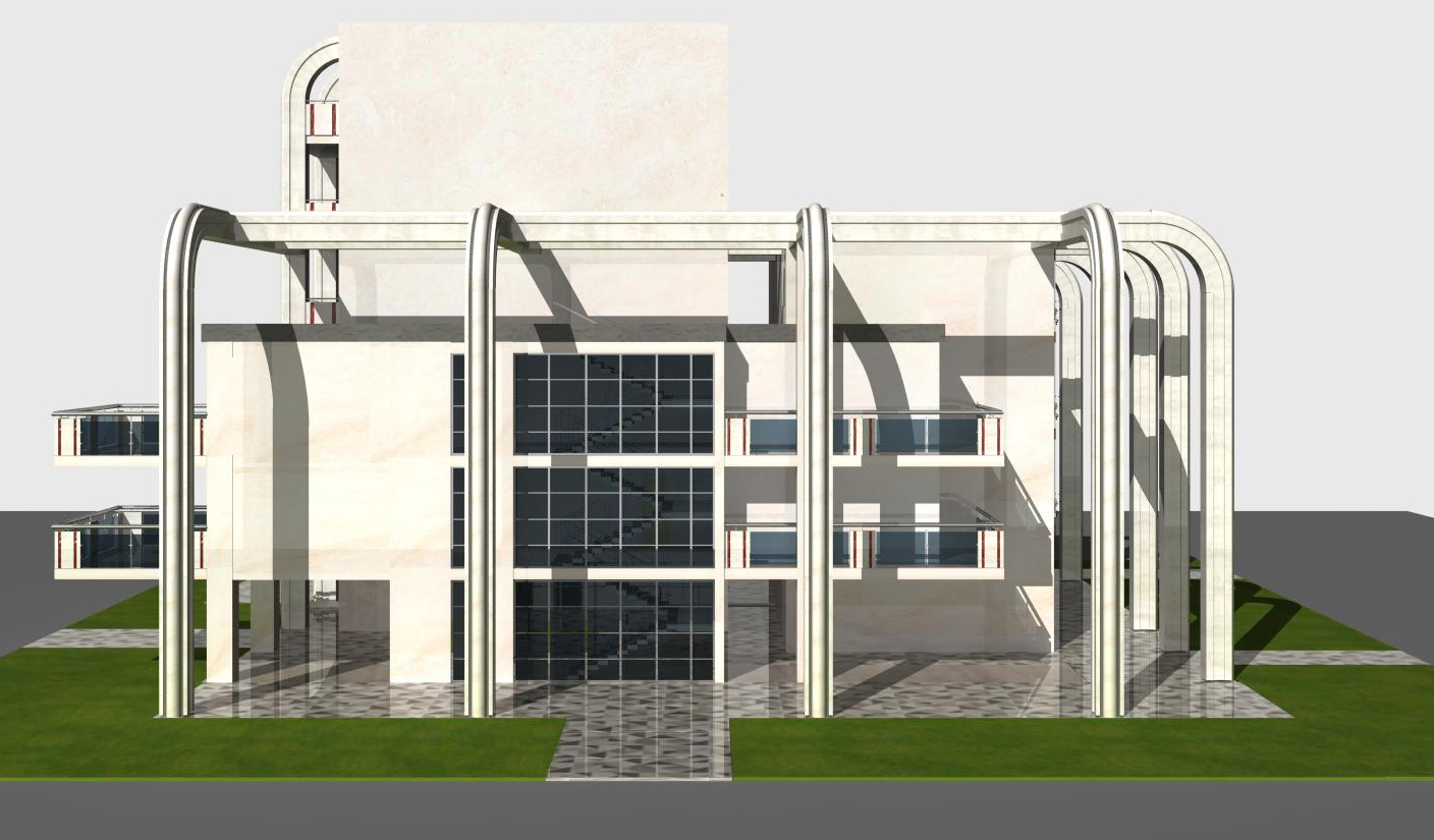 Progetto palazzine moderne con residenze, uffici e negozi.