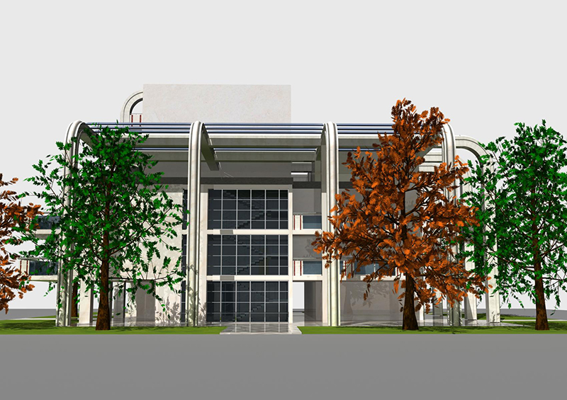 Progetto palazzine moderne con residenze, uffici e negozi.