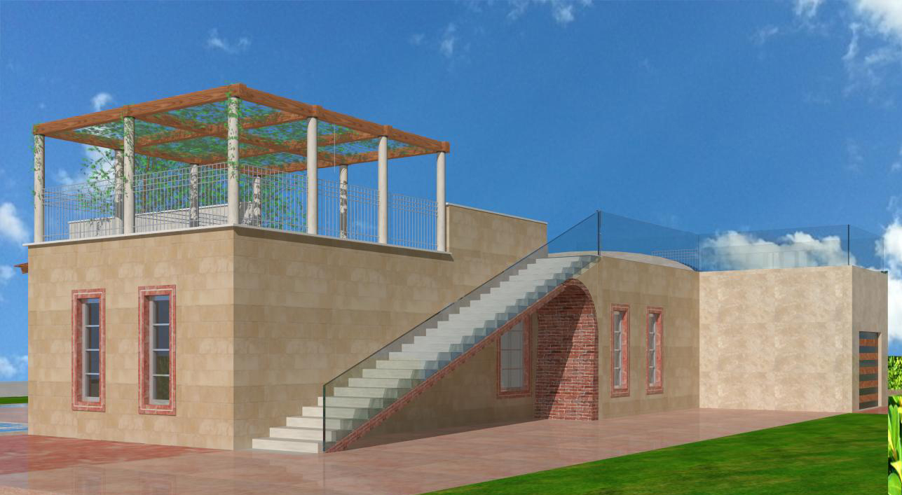 Progetto villa - La scala verso il tetto giardino